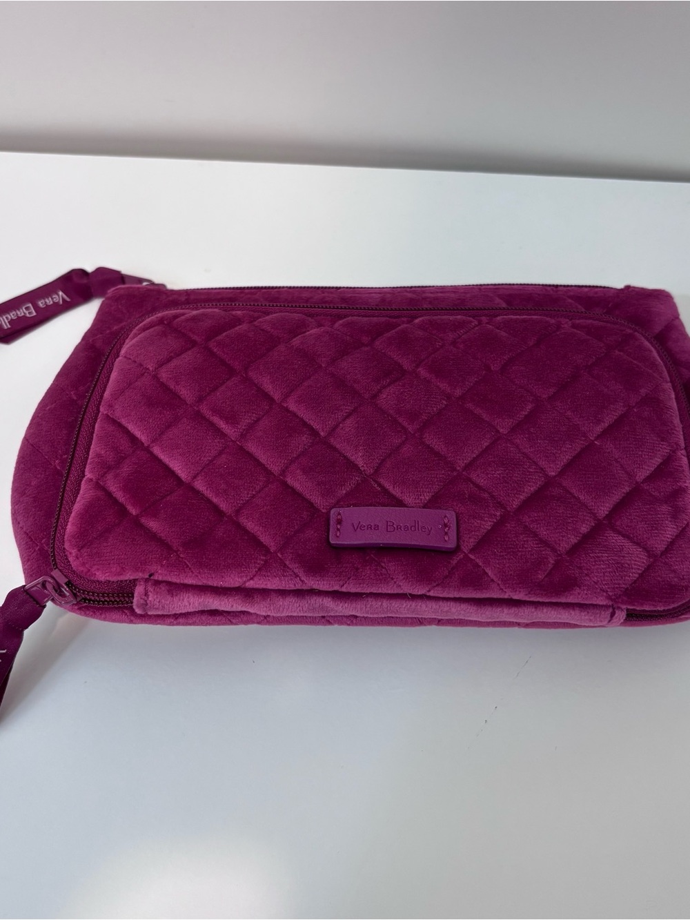 Vera Bradley Quilted Velvet Pouch  - Berry